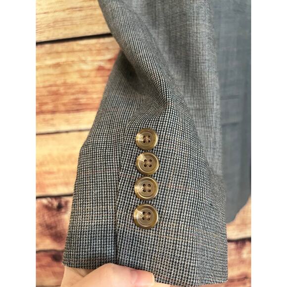 Ralph Lauren Sport Coat Blazer Jacket Silk Wool Blend Blue Gray Plaid Men's 44L - Picture 2 of 6